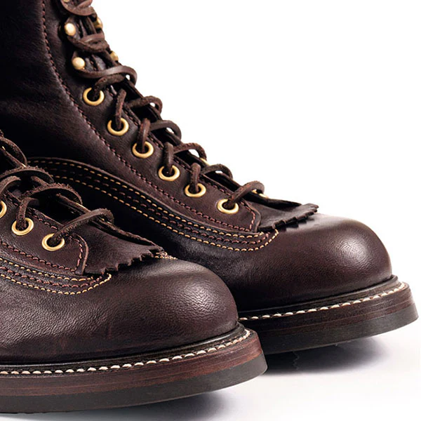 PRE-ORDER 2026 / DONKEY PUNCHER BOOTS 8" / EZO SHIKA DEERSKIN / BURNT DARK BROWN - Image 8