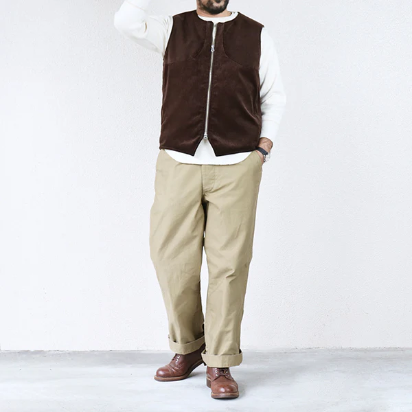 ROOM No.206 VEST/ BRISBANE MOSS CORDUROY / BROWN - Image 5