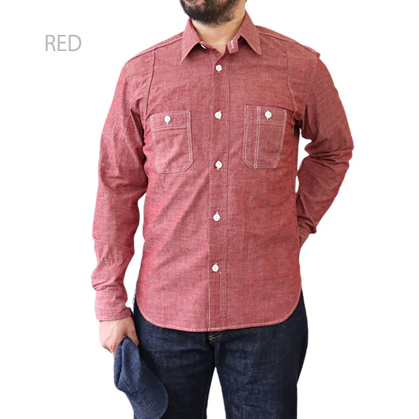 THE RITE STUFF / HERACLES WORK SHIRT / 1910s STYLE WORK SHIRT / SELVEDGE CHAMBRAY - Image 4