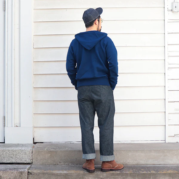 SALE / TITAN / 11oz. LOOPWHEEL DOUBLE-V AFTERHOOD SWEAT SHIRT / BLUE - Image 6