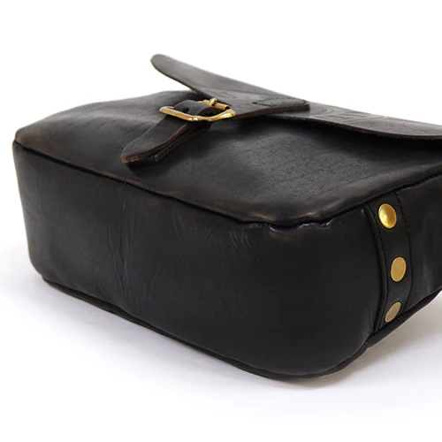 LEATHER POSTMAN SHOULDER BAG / BLACK U.S.MAIL LOGO MODEL / SMALL SIZE - Image 3