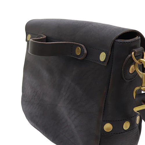 LEATHER POSTMAN SHOULDER BAG / BLACK U.S.MAIL LOGO MODEL / SMALL SIZE - Image 4