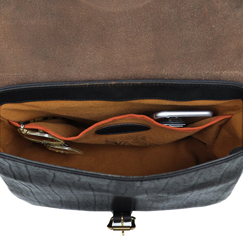 LEATHER POSTMAN SHOULDER BAG / BLACK U.S.MAIL LOGO MODEL / SMALL SIZE - Image 6