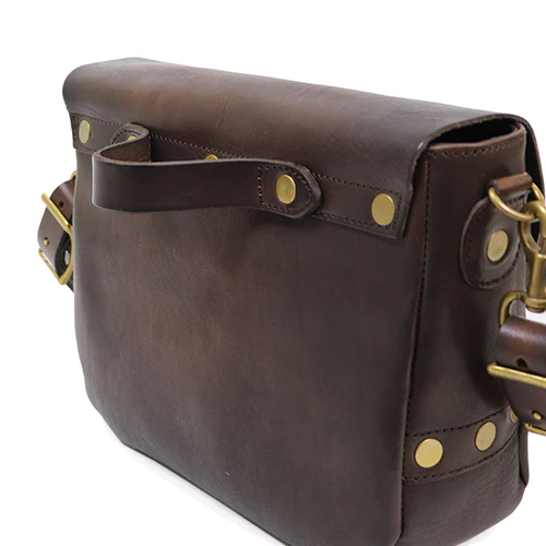 LEATHER POSTMAN SHOULDER BAG / BROWN U.S.MAIL LOGO MODEL / SMALL SIZE - Image 4