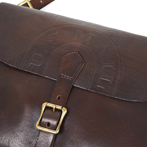 LEATHER POSTMAN SHOULDER BAG / BROWN U.S.MAIL LOGO MODEL / SMALL SIZE - Image 5