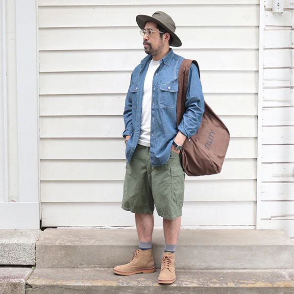 W-YOKE SHIRT / COTTON CHAMBRAY / BLUE - Image 13